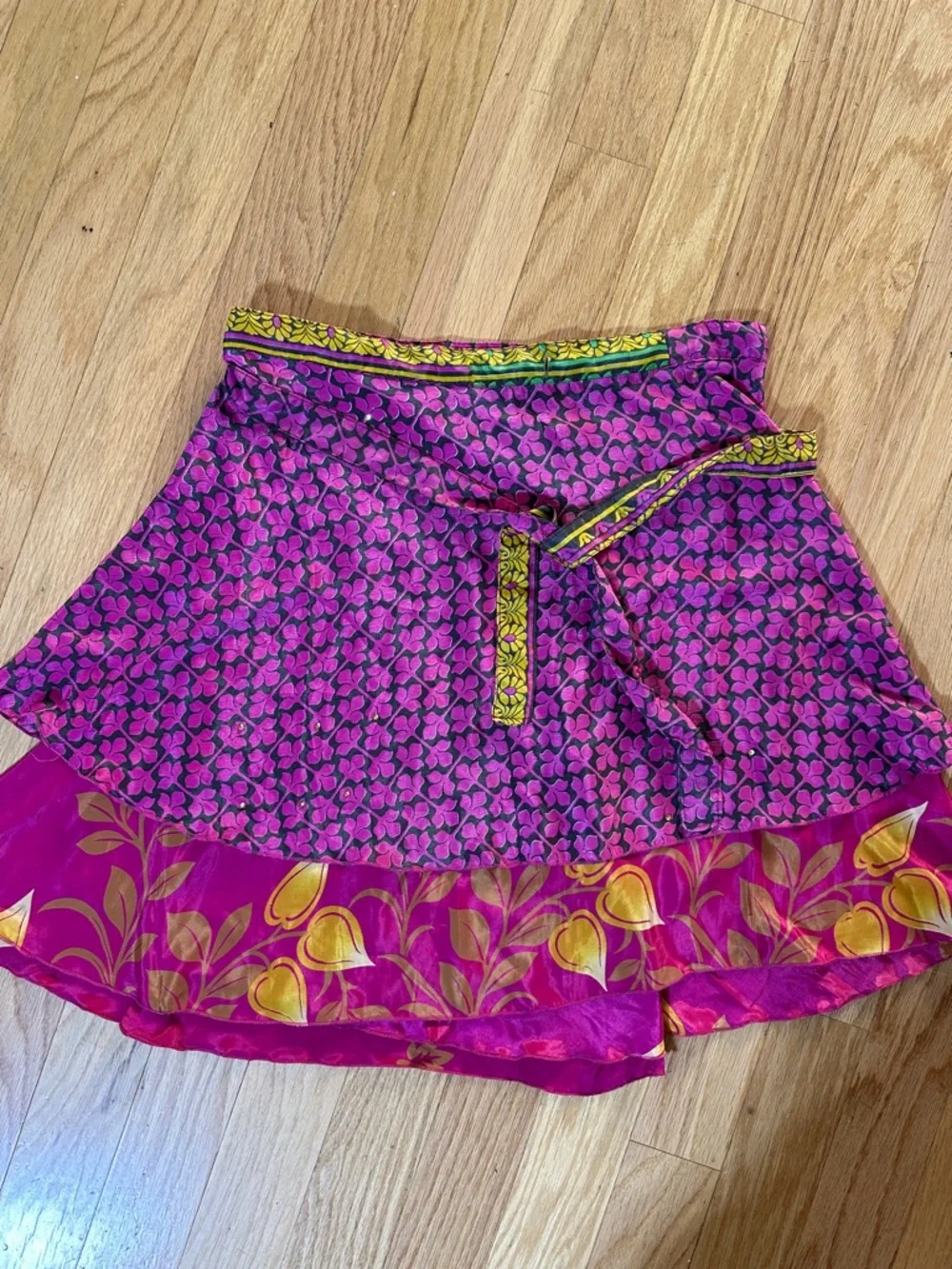 VINTAGE SILK BLEND WRAP SKIRT OSFM